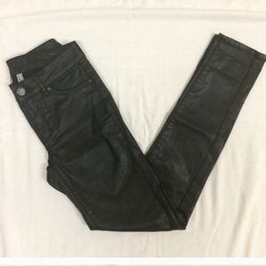 MNG by Mango faux leather black skinnys